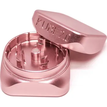 KRUSH 2.0 Rose Gold, drtička (Dvoudílná kovová hranatá drtička. Růžová barva. Eloxovaný hliník 6063, rozměry 55x55x34 mm, hmotnost 165 g. Magnetická.)
