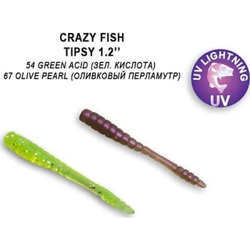 Umělá nástraha Crazy Fish Tipsy 1,2&quot; 30mm barva 54/67 16 kusů příchuť česnek