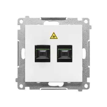Elektrická zásuvka SIMON TGS2.01/111 Zásuvka optická 2 násobná SC/APC (přístroj s krytem) bílá