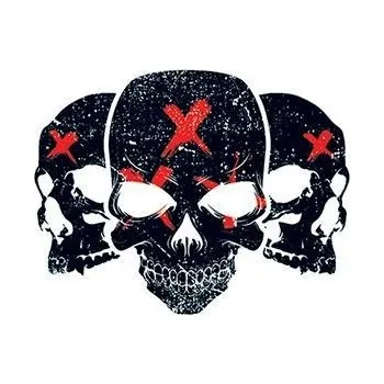 Odstranitelné tetování Tři lebky - nalepovací tetování