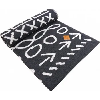 Dětská deka Kama pletená dětská Merino deka Q110 111 - tmavě šedá 70x90