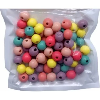 Dětské navlékací korálky Barevné korálky 10mm pestré - VÝHODNÉ BALENÍ 70KS