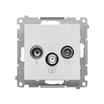 Elektrická zásuvka SIMON TASK.01/114 Zásuvka anténní R+TV+SAT koncová (přístroj s krytem), 1x vstup: 5 MHz÷2,4 GHz bílá
