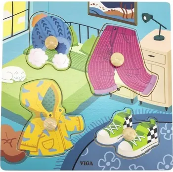 Hračka pro nejmenší Viga Dřevěná vkládačka - oblečení