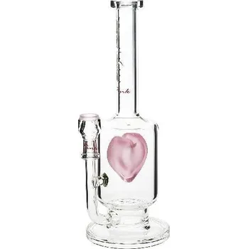 Skleněný bong Pure Glass Surfrider 11" Heart Splashguard - Pink (Skleněný bong Pure Glass Surfrider z prvotřídního borosilikátového skla, vyrobený pro ty, kteří chtějí špičkový design a vynikající trvanlivost za dostupnou cenu.)