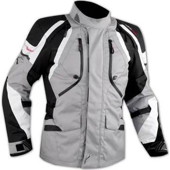 Moto bunda SPECIAL BK šedočerná textilní moto bunda A-PRO - 3XL