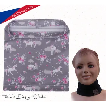 Čepice Dívčí nákrčník (tunel) jednorožec šedý Rockino 6065