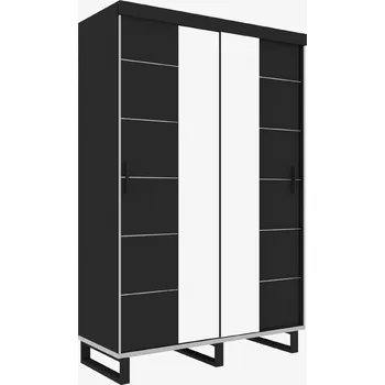 Šatní skříň ARK Šatní skříň GOD, Černá/Stříbrná 150 cm