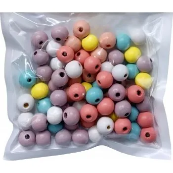 Dětské navlékací korálky Barevné korálky 10mm pastelové - VÝHODNÉ BALENÍ 70KS