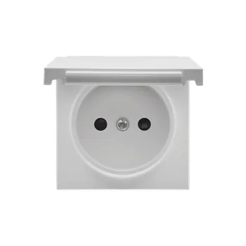 Elektrická zásuvka SIMON TGZ1BUZP/114 Kryt zásuvky, s uzemněním, IP44, víčko v barvě krytu, antibakteriální bílá