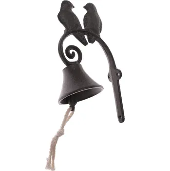 Litinový zvonek Iron bird, 15 x 23 x 9,5 cm, hnědá