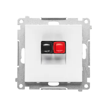 Elektrická zásuvka SIMON TGL1.01/111 Zásuvka reproduktorová 1 násobná s popisným polem (přístroj s krytem), pro připoje