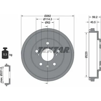 Brzdový buben Brzdový buben TEXTAR 94047600