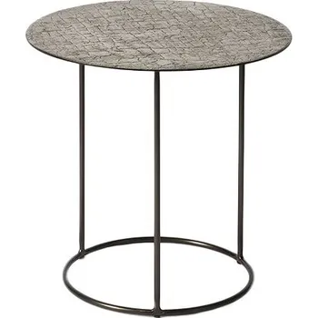 Konferenční stolek Odkládací stůl Ethnicraft Celeste Side Table Low hnědobéžový Ø45 v.43