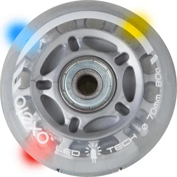 OXELO 2 svítící kolečka s ložisky 70 mm 82A k bruslím FIT3