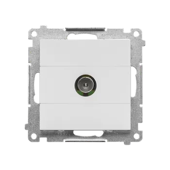 Elektrická zásuvka Zásuvka anténní TV 1 násobná koncová, pro jednotlivé instalace, Simon 55 TAK1.01/114, šedá světlá