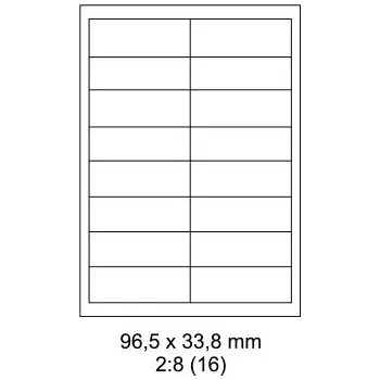 Speciální papír Print etikety Emy 96,5x33,8 mm, 16ks/arch, 100 archů, samolepící