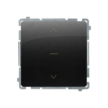 vypínač SIMON BMZW1K.01/49 Třípólový žaluziový spínač 1-0-2, (strojek s krytem), bezšroubové svorky, černá