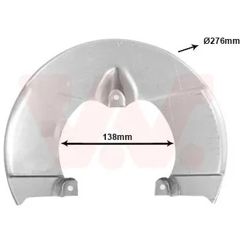 Brzdový kotouč Ochranný plech proti rozstřikování, brzdový kotouč VAN WEZEL 2813371