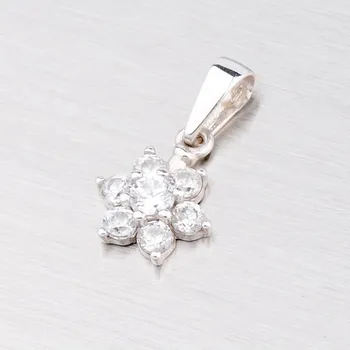 Přívěsek Dámský přívěsek bílé zlato 585 zirkon kytička 227-0272