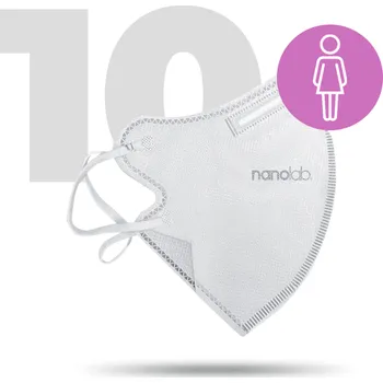 respirátor Nanolab Český bezpečný nano respirátor FFP2 dámský bílý 10 ks