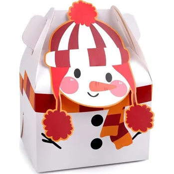 Vánoční dárková krabička sob, Mikuláš, sněhulák, barva 1 bílá sněhulák