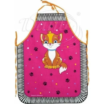 Kuchyňská zástěra Dante Zástěra kočka růžová - 49 x 61 cm