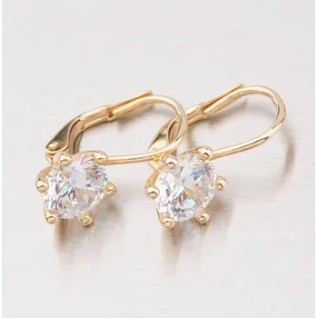 Náušnice Dámské náušnice žluté zlato 585 zirkon korunky GZ2484