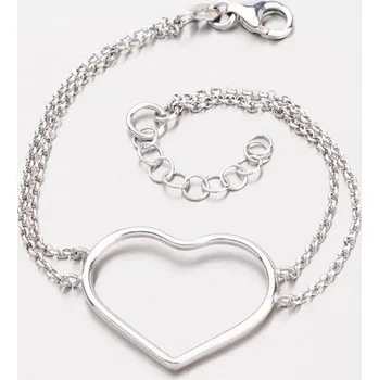 Náramek Dámský náramek stříbro 925 srdce B1602764-0517-SLX délka 18 cm