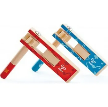 Dřevěná hračka Hudba - Řehtačka dřevěná barevná, 1ks (Hape)