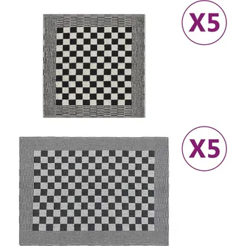 Utěrka Kuchyňské utěrky 10 ks černé a bílé bavlna IM_136291