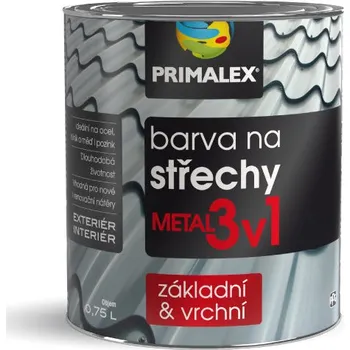 barva na kov PRIMALEX Metal 3v1 antikorozní barva na střechu a kov 2.5 l Hnědá