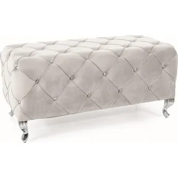 Taburet Nábytek PEGAS s.r.o. Taburet HESTIA, Světle šedý Bluvel 03/Stříbrná