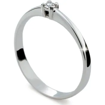 Prsten Zásnubní prsten bílé zlato 585/1000 přírodní diamant 0.060 ct G/SI ZP1904D velikost 51
