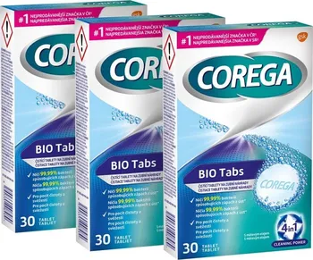 Péče o zubní náhradu Corega BIO Tabs antibakteriální tablety 3x 30 ks