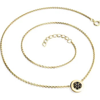 Náhrdelník Dámský náhrdelník přírodní diamant 0.084 ct černé brilianty 10902-NH01-ZL-Black délka 40 cm