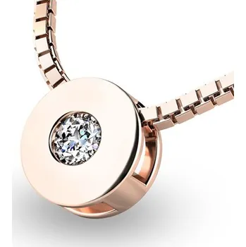 Přívěsek Dámský přívěsek růžové zlato 585/1000 přírodní diamant 0.082 ct G/SI 10912-CV-DIA bez řetízku