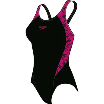 Dámské plavky Speedo Hyperboom Splice Muscleback černá růžová velikost: 44