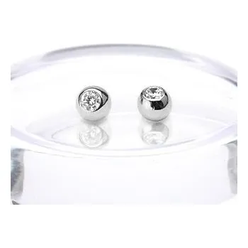 Piercing Náhradní kulička, bílé zlato 1,6 x 5 mm, 585/1000