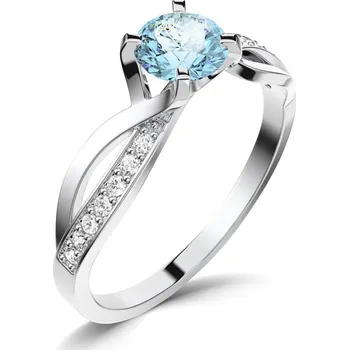 Prsten Dámský prsten přírodní diamant 0.55 ct G/SI topaz a brilianty 140002-B-TPZ velikost 64