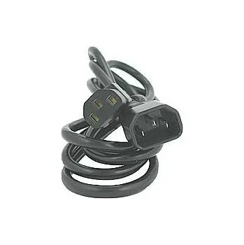 Napájecí kabel Síťový kabel 230V prodlužovací, C13 - C14, 2m, VDE approved, černý