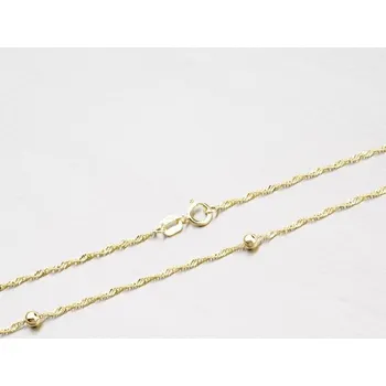 Šperk Dámský řetízek žluté zlato 585 Lambada s kuličkama 45-1714 délka 45 cm