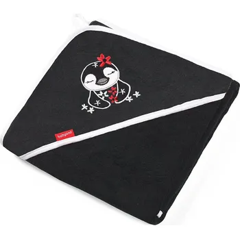 Baby Ono Osuška s kapucí bambusová NATURAL 85x85 cm Tučňák černá