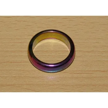 Drahý kámen Hematit pokovený - Prstýnek - průměr 18 mm - kp11