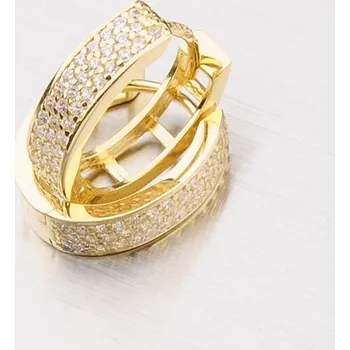 Náušnice Dámské náušnice žluté zlato 585 zirkon oválky 143-1845