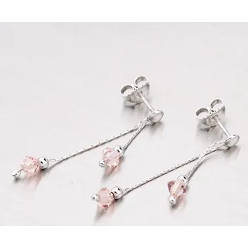 Náušnice Dámské náušnice stříbro 925 krystaly M6015SW-Pink