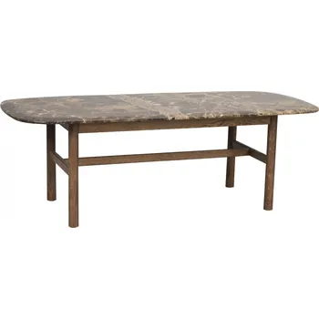 Konferenční stolek ROWICO Hnědý konferenční stolek HAMMOND s hnědým mramorem 120591