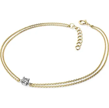 Náramek Dámský náramek žluté zlato 585/1000 přírodní diamant 0.130 ct G/SI 10828-NR02-ZLB délka 17 cm