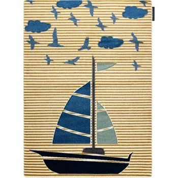 Hans Home Dětský kusový koberec Petit Sail boat gold - 120x170
