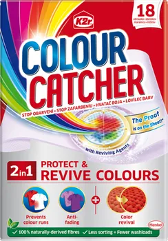 Odstraňovač skvrn Henkel K2R Colour Catcher Protect & Revive Colours prací ubrousky 18 ks